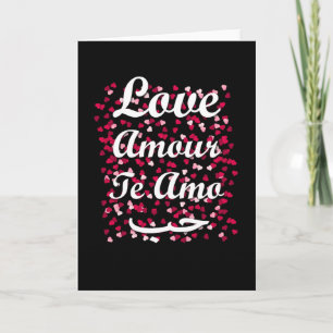 Carte Amour en 4 langues Anglais Français Italien Arabe