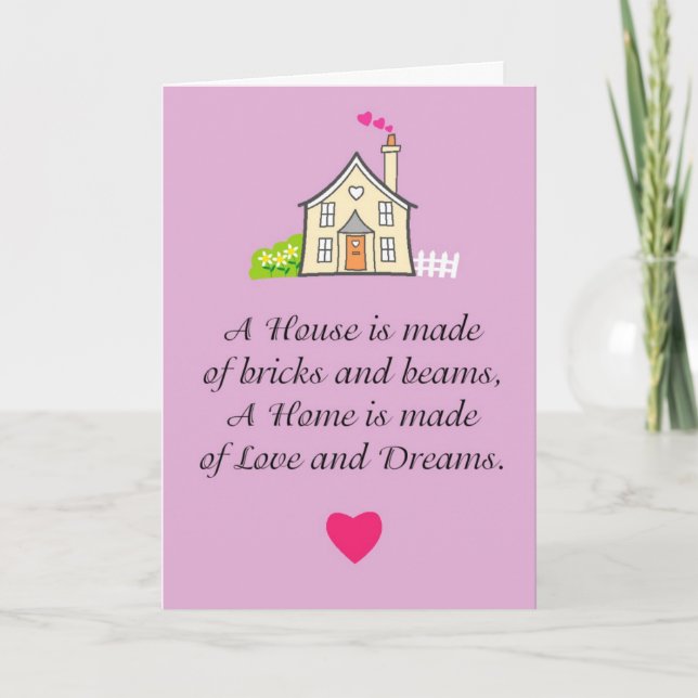Carte Amour et meilleurs voeux dans votre nouvelle maiso (Devant)