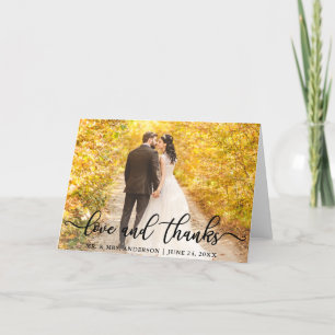 Carte Amour et merci élégants et modernes   Plier mariag