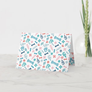 Carte Amour Floral & Foliage Empreinte de patte Motif