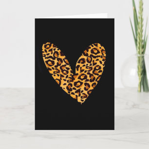 Carte Amour Guépard Imprimé Léopard Cœur Saint-Valentin 