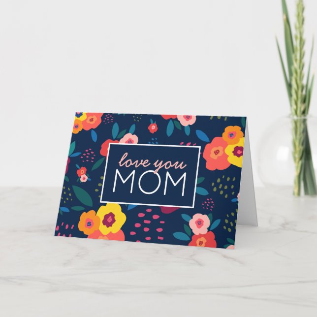 Carte Amour Maman Florale moderne Bonne fête des mères (Devant)
