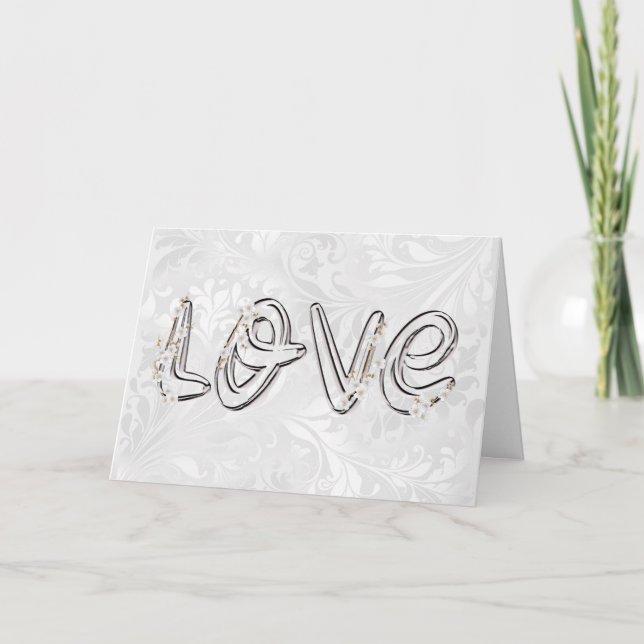 Carte Amour mariage et fleurs d'amandes sur Damas (Devant)