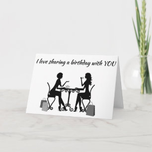 CARTE "AMOUR" **PARTAGER UN ANNIVERSAIRE AVEC VOUS** ET 