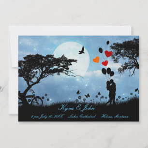 Carte Amour pittoresque sous la mariée à la lune