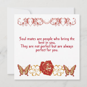 Carte Amour romantique Citation d'amour compagnons d'âme