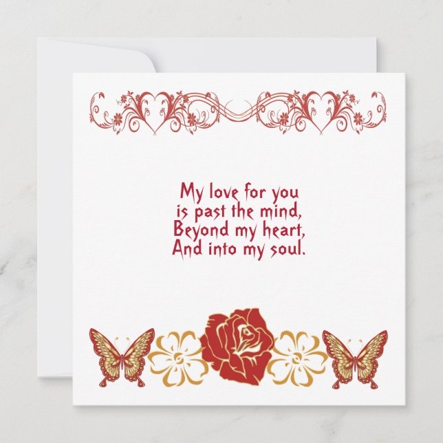 Carte Amour romantique que vous citez Soulmate Floral Cu (Devant)