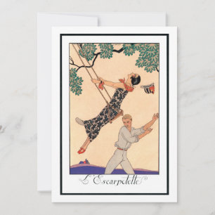 Carte Amour Romantique Vintage, Balançoire Escarpolette 