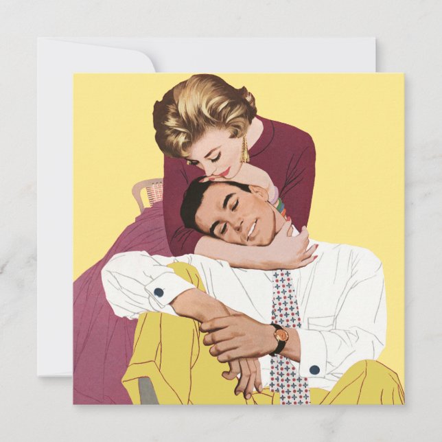 Carte Amour romantique vintage, Romance rétro (Devant)