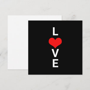 Carte Amour Rouge Cœur Mignon Saint-Valentin Blanc Noir