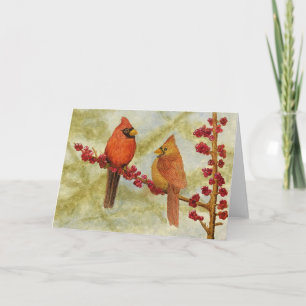 Carte 'Amour sur une branche d'airelles'
