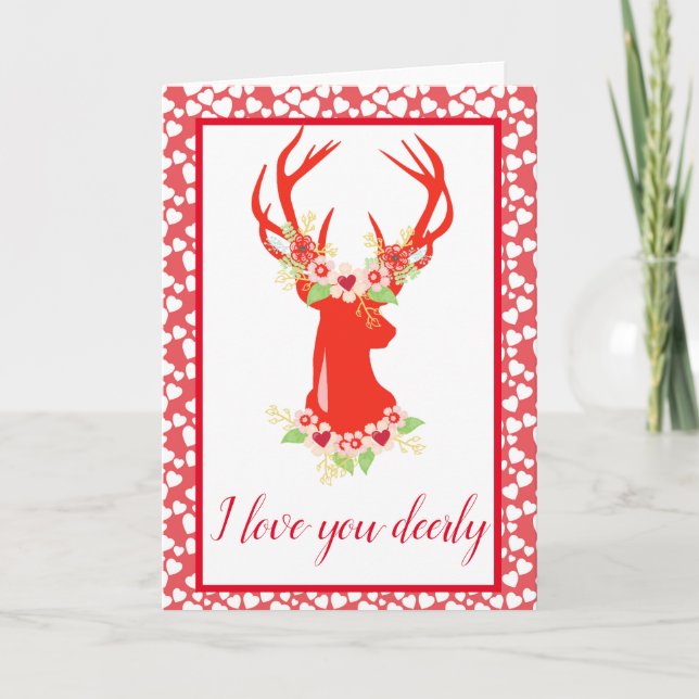 Carte Amour Vous Cher Anniversaire des Cerfs Saint Valen (Devant)