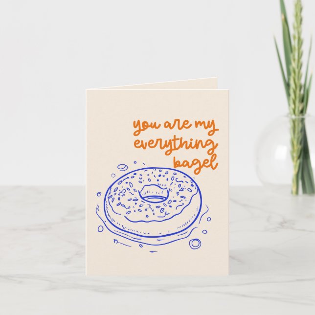 Carte Amoureux de Bagels Drôles Saint-Valentin Amour Int (Devant)