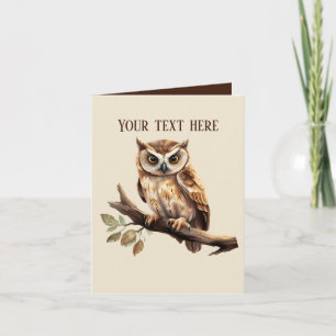 Carte Amoureux de hiboux mignons ajoutez du texte à n'im