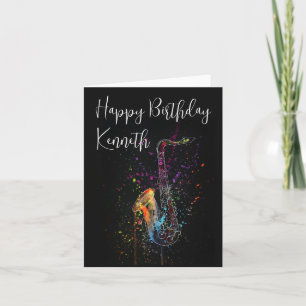 Carte Amoureux de la musique de saxophone anniversaire 