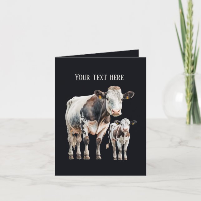 Carte Amoureux de la vache drôle personnalisable (Devant)