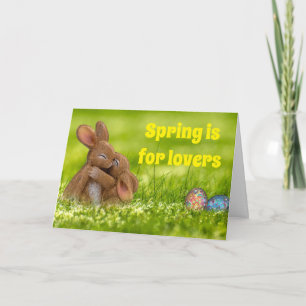 Carte Amoureux de lapins de printemps