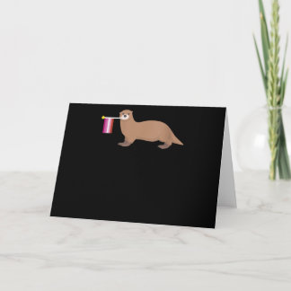Carte Amoureux de loutres | Drapeau lesbien de loutre Ar