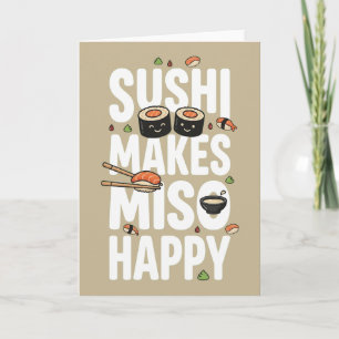 Carte amoureux de nourriture drôle Sushi Japonais Rend M