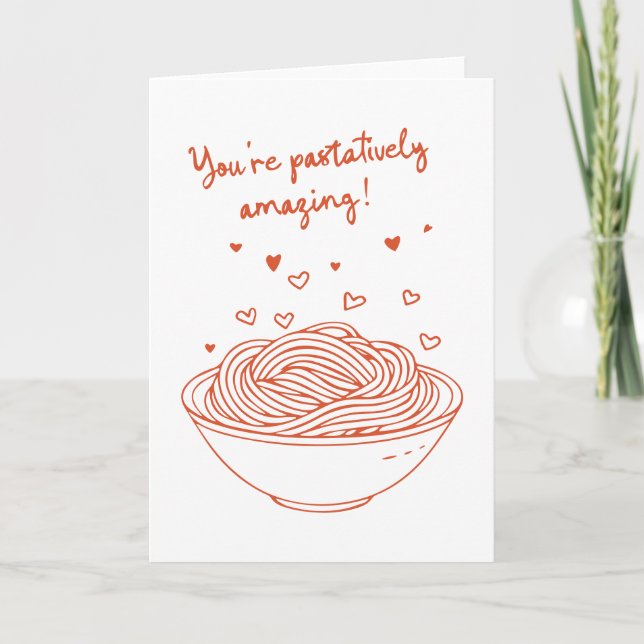 Carte Amoureux de pâtes amusantes Saint Valentin Anniver (Devant)
