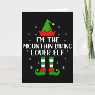 Carte Amoureux de VTT de famille assortis Elf Noël