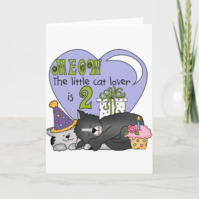 Carte Amoureux des chats 2e anniversaire Tshirts et cade (Devant)