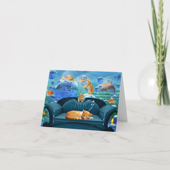 Carte Amoureux des chats Tabby Dreams Blank Toutes les o (Devant)