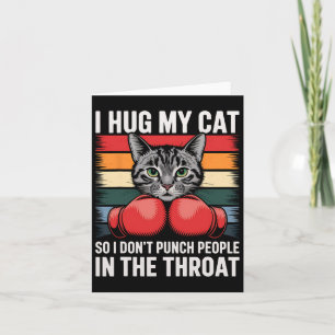 Carte Amoureux des chats Ventilateur de boxe I Hug Chat 