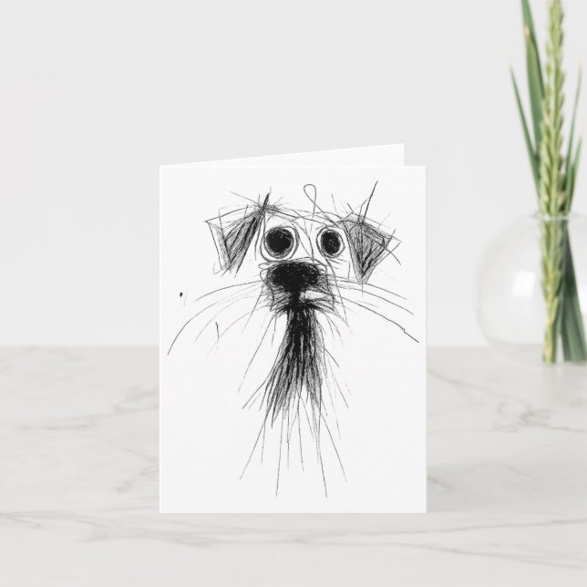 Carte Amoureux des chiens Abstrait Scribble Art mignon C (Devant)