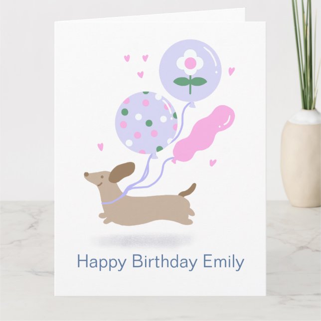 Carte Amoureux des chiens de fête d'anniversaire Dachshu (Devant)