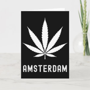 Carte Amsterdam Fumeur Feuille de Cannabis Voyage Vacanc