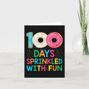 Carte Amusant 100 Jours Saupoudré Avec Amusants Donut En