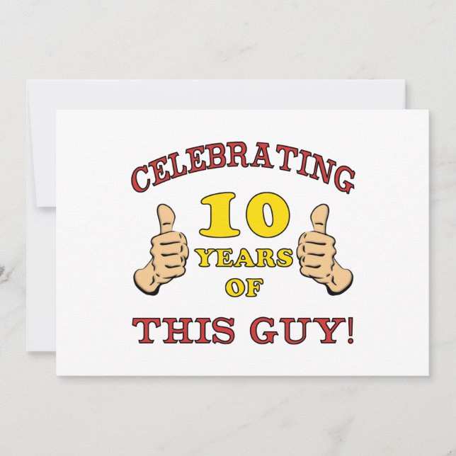 Carte Amusant 10ème anniversaire pour les garçons (Devant)