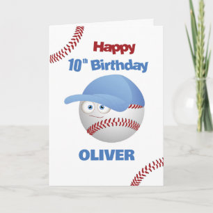Carte Amusant 10ème Anniversaire Thème de Baseball