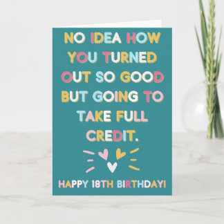 Carte Amusant 18e anniversaire pour le fils ou la fille