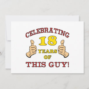 Carte Amusant 18ème anniversaire pour les garçons