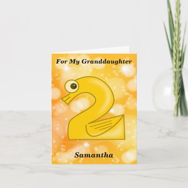 Carte Amusant 2e anniversaire pour ma petite-fille (Devant)