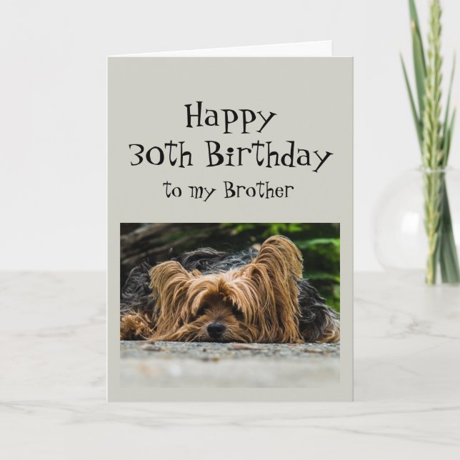 Carte Amusant 30e anniversaire Brother mignon chien anim (Devant)