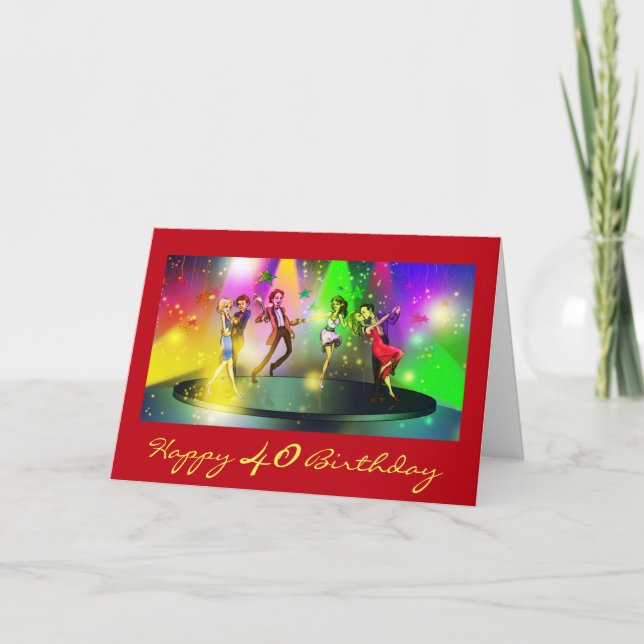 Carte Amusant 40e anniversaire, Danser Party, Couples Da (Devant)