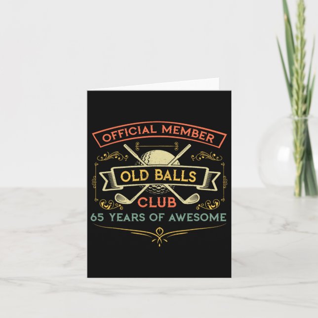 Carte Amusant 65e Anniversaire Vieux Club 65 Ans Golfeur (Devant)