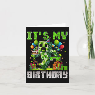 Carte Amusant 7 ans 7e anniversaire Pixel Art Gamer Boys