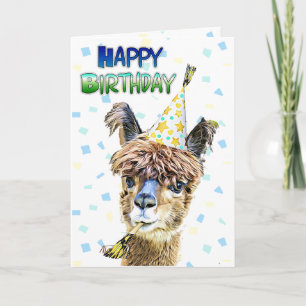 Carte Amusant Alpaca Llama Humour Anniversaire