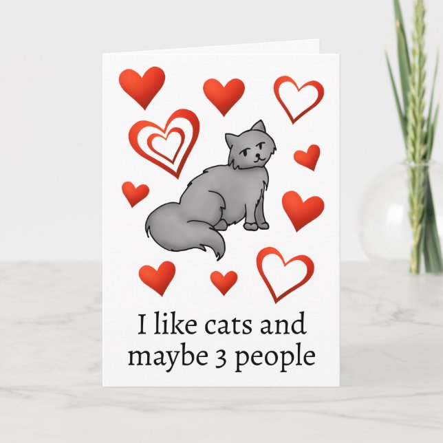 Carte Amusant Amoureux des chats Bonne Saint Valentin Sa (Devant)