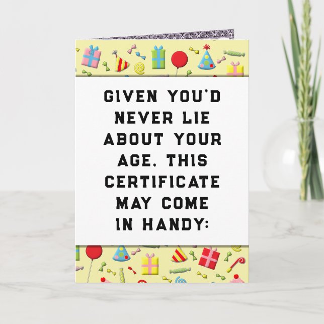 Carte Amusant Anniversaire Adulte (Devant)
