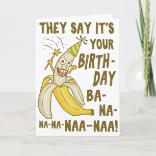 Carte Amusant Anniversaire Banana Cartoon Humour unique