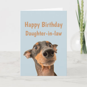 Carte Amusant Anniversaire belle-fille Shocked Chien Ani