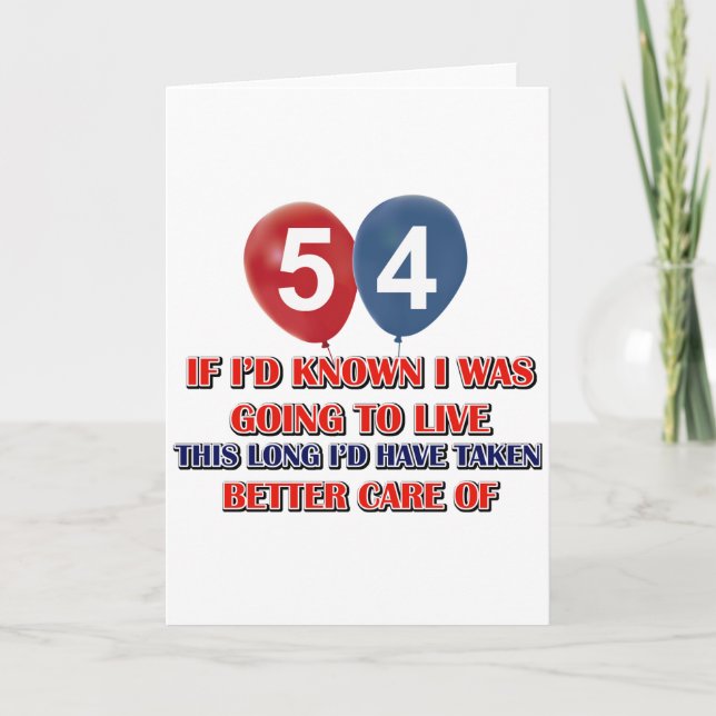 Carte Amusant anniversaire de 54 ans (Devant)