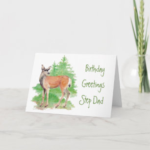 Carte Amusant Anniversaire Étape Papa, Quelqu'un Deer to