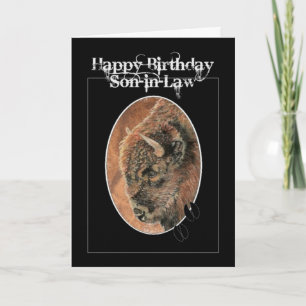 Carte Amusant Anniversaire gendre, Bison, Animaux de Buf