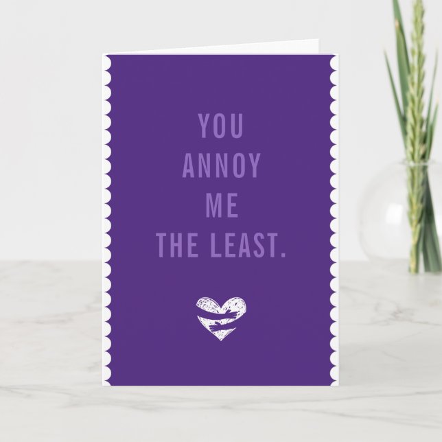 Carte Amusant Anti - Valentines Jour Grumpy Sarcastic An (Devant)